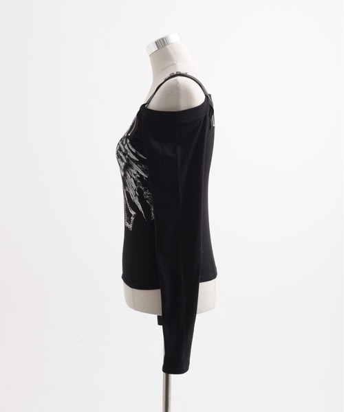 REFLEM(レフレム)の「『REFLEM/レフレム』ジップベルトオフショルL/S Tee/ロングスリーブカットソー(Tシャツ/カットソー・レディース・ホワイト/ブラック・L/M)」の15枚目の写真