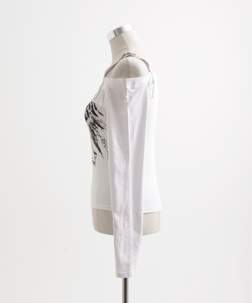 REFLEM(レフレム)の「『REFLEM/レフレム』ジップベルトオフショルL/S Tee/ロングスリーブカットソー(Tシャツ/カットソー・レディース・ホワイト/ブラック・L/M)」の18枚目の写真