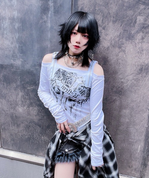 REFLEM(レフレム)の「『REFLEM/レフレム』ジップベルトオフショルL/S Tee/ロングスリーブカットソー(Tシャツ/カットソー・レディース・ホワイト/ブラック・L/M)」の20枚目の写真