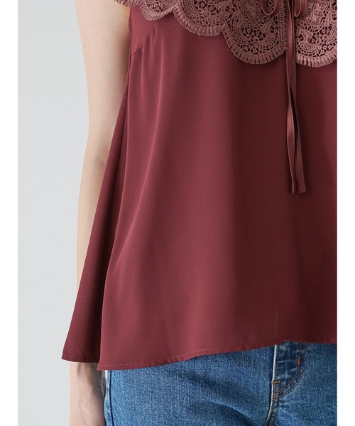 SNIDEL（スナイデル）の「エンブロイダリーレースカラーブラウス（シャツ/ブラウス・レディース・ブラック/ホワイト/ボルドー・F）」の20枚目の写真