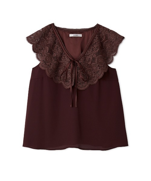 SNIDEL（スナイデル）の「エンブロイダリーレースカラーブラウス（シャツ/ブラウス・レディース・ブラック/ホワイト/ボルドー・F）」の21枚目の写真