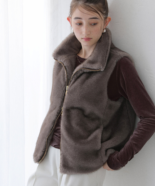 La TOTALITE（ラトータリテ）の「【洗える】ベロアドレープカットソー（Tシャツ/カットソー・レディース・ピンク/ブラック/ブラウン・FREE）」の11枚目の写真