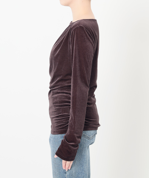 La TOTALITE（ラトータリテ）の「【洗える】ベロアドレープカットソー（Tシャツ/カットソー・レディース・ピンク/ブラック/ブラウン・FREE）」の18枚目の写真