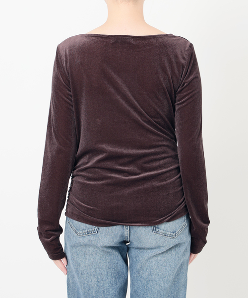 La TOTALITE（ラトータリテ）の「【洗える】ベロアドレープカットソー（Tシャツ/カットソー・レディース・ピンク/ブラック/ブラウン・FREE）」の19枚目の写真