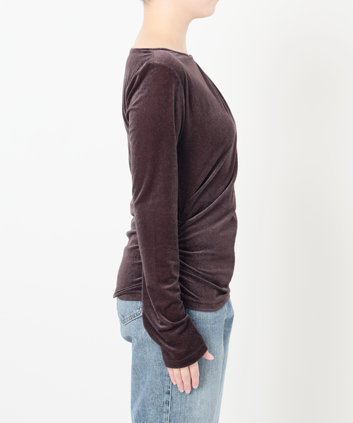 La TOTALITE（ラトータリテ）の「【洗える】ベロアドレープカットソー（Tシャツ/カットソー・レディース・ピンク/ブラック/ブラウン・FREE）」の20枚目の写真