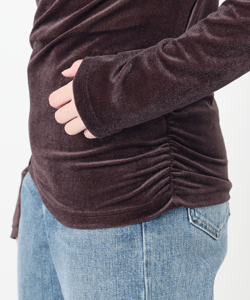 La TOTALITE（ラトータリテ）の「【洗える】ベロアドレープカットソー（Tシャツ/カットソー・レディース・ピンク/ブラック/ブラウン・FREE）」の22枚目の写真