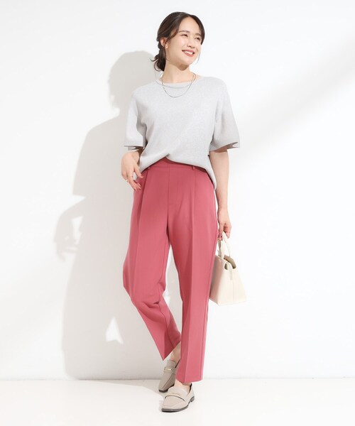 SHOO・LA・RUE(シューラルー)の「【洗える/SS-LL/美脚シルエット】すっきりきれい見え テーパードパンツ(その他パンツ・レディース・ブラック/ベージュ/チャコールグレー/オレンジ・04/03/02/01/10)」の19枚目の写真