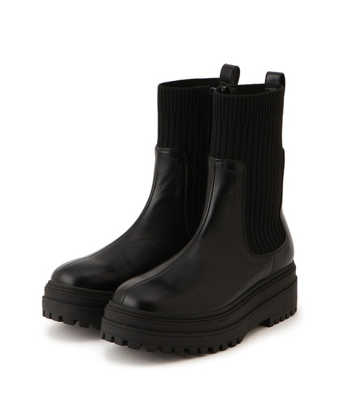 Juze(ジュゼ)の「タンクソールサイドニットブーツ(ブーツ・レディース・ブラウン/ブラック・L/M/S)」の8枚目の写真