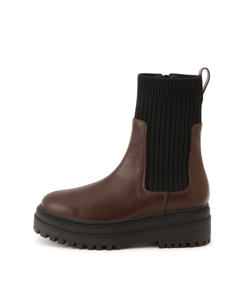 Juze(ジュゼ)の「タンクソールサイドニットブーツ(ブーツ・レディース・ブラウン/ブラック・L/M/S)」の12枚目の写真