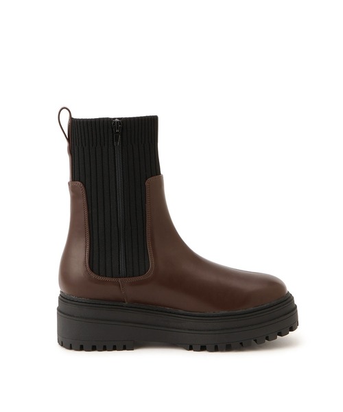 Juze(ジュゼ)の「タンクソールサイドニットブーツ(ブーツ・レディース・ブラウン/ブラック・L/M/S)」の13枚目の写真