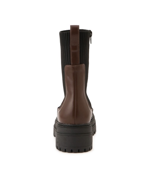 Juze(ジュゼ)の「タンクソールサイドニットブーツ(ブーツ・レディース・ブラウン/ブラック・L/M/S)」の3枚目の写真