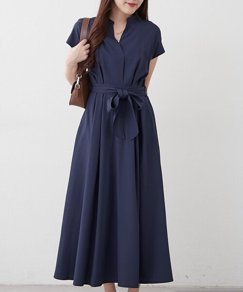 continuer de NICE CLAUP(コンティニューデナイスクラップ)の「スキッパーフレンチタックワンピース(ワンピース・レディース・ネイビー/ブラウン/ストライプ/チェック・FREE)」の16枚目の写真