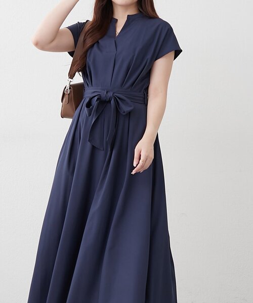 continuer de NICE CLAUP(コンティニューデナイスクラップ)の「スキッパーフレンチタックワンピース(ワンピース・レディース・ネイビー/ブラウン/ストライプ/チェック・FREE)」の15枚目の写真