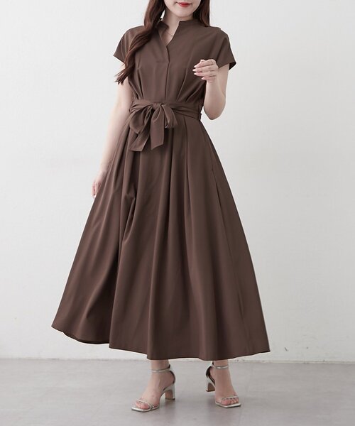 continuer de NICE CLAUP(コンティニューデナイスクラップ)の「スキッパーフレンチタックワンピース(ワンピース・レディース・ネイビー/ブラウン/ストライプ/チェック・FREE)」の11枚目の写真