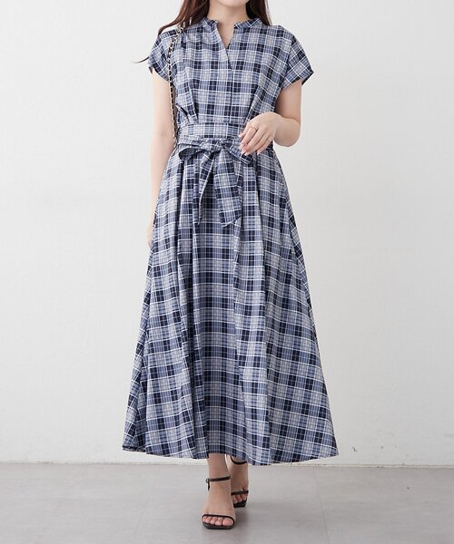 continuer de NICE CLAUP(コンティニューデナイスクラップ)の「スキッパーフレンチタックワンピース(ワンピース・レディース・ネイビー/ブラウン/ストライプ/チェック・FREE)」の20枚目の写真