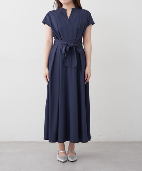 continuer de NICE CLAUP(コンティニューデナイスクラップ)の「スキッパーフレンチタックワンピース(ワンピース・レディース・ネイビー/ブラウン/ストライプ/チェック・FREE)」の5枚目の写真