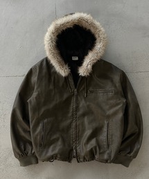 WISH FOR EVER(EBbVtH[Go[)DRAW CODE DOUBLE ZIP ARTIFICIAL 2WAY HOOD BLOUSON / h[R[h_uWbvA[eBtBVQWAYt[hu](u])