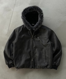 WISH FOR EVER(EBbVtH[Go[)DRAW CODE DOUBLE ZIP ARTIFICIAL 2WAY HOOD BLOUSON / h[R[h_uWbvA[eBtBVQWAYt[hu](u])