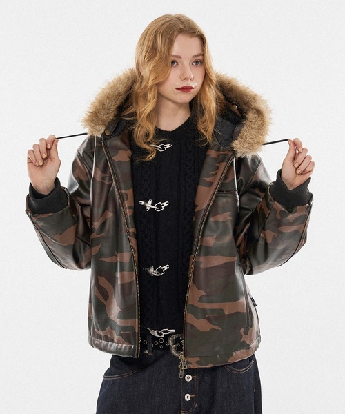 新色登場】DRAW CODE DOUBLE ZIP ARTIFICIAL 2WAY HOOD BLOUSON