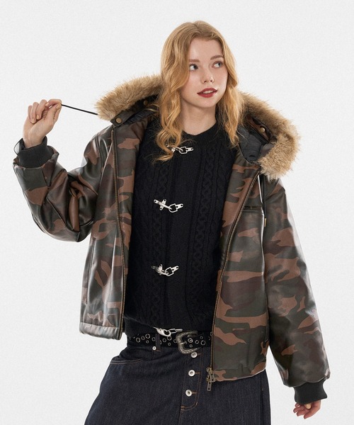 新色登場】DRAW CODE DOUBLE ZIP ARTIFICIAL 2WAY HOOD BLOUSON