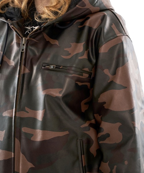 新色登場】DRAW CODE DOUBLE ZIP ARTIFICIAL 2WAY HOOD BLOUSON