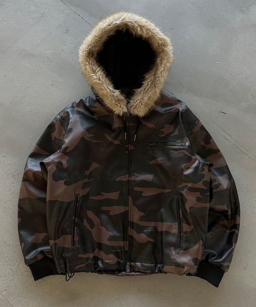 新色登場】DRAW CODE DOUBLE ZIP ARTIFICIAL 2WAY HOOD BLOUSON