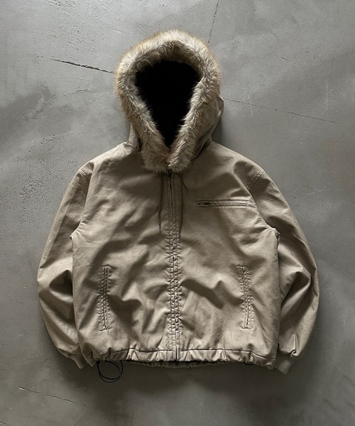 新色登場】DRAW CODE DOUBLE ZIP ARTIFICIAL 2WAY HOOD BLOUSON