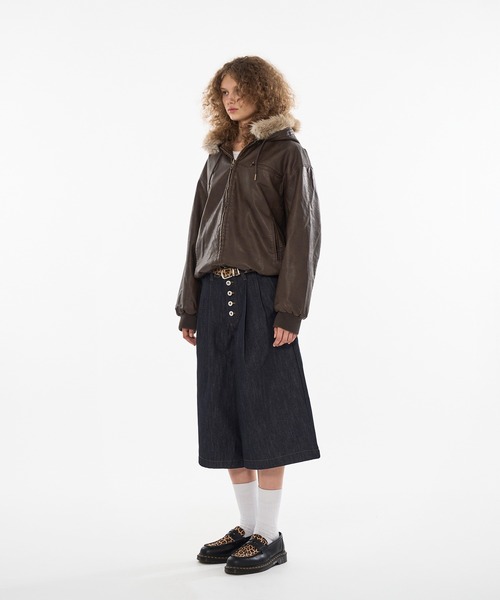 新色登場】DRAW CODE DOUBLE ZIP ARTIFICIAL 2WAY HOOD BLOUSON