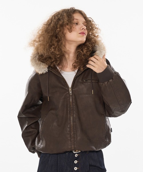 新色登場】DRAW CODE DOUBLE ZIP ARTIFICIAL 2WAY HOOD BLOUSON