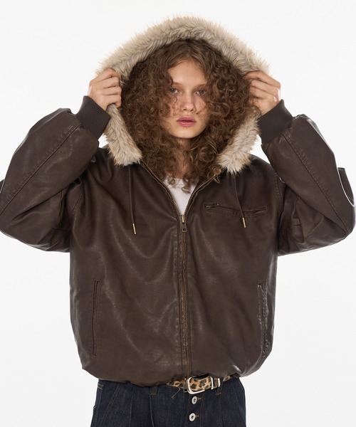 DRAW CODE DOUBLE ZIP ARTIFICIAL 2WAY HOOD BLOUSON / ドロー