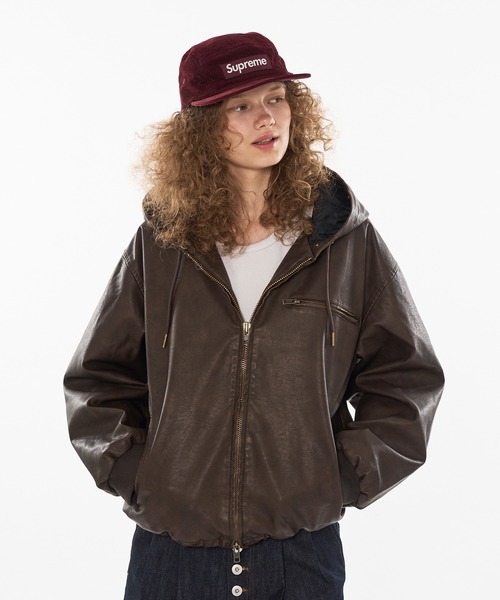 DRAW CODE DOUBLE ZIP ARTIFICIAL 2WAY HOOD BLOUSON / ドロー