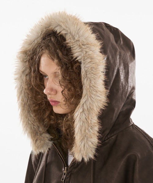 新色登場】DRAW CODE DOUBLE ZIP ARTIFICIAL 2WAY HOOD BLOUSON