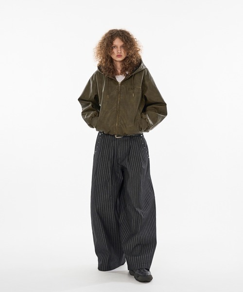 新色登場】DRAW CODE DOUBLE ZIP ARTIFICIAL 2WAY HOOD BLOUSON