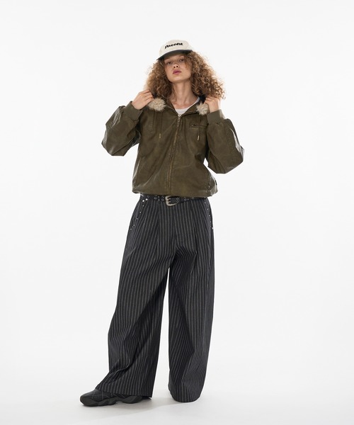 新色登場】DRAW CODE DOUBLE ZIP ARTIFICIAL 2WAY HOOD BLOUSON