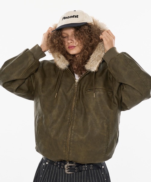 新色登場】DRAW CODE DOUBLE ZIP ARTIFICIAL 2WAY HOOD BLOUSON