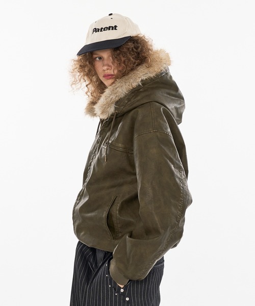 新色登場】DRAW CODE DOUBLE ZIP ARTIFICIAL 2WAY HOOD BLOUSON
