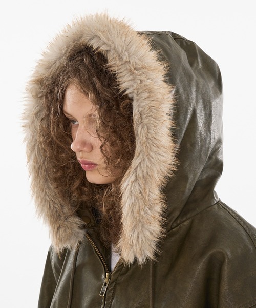 新色登場】DRAW CODE DOUBLE ZIP ARTIFICIAL 2WAY HOOD BLOUSON