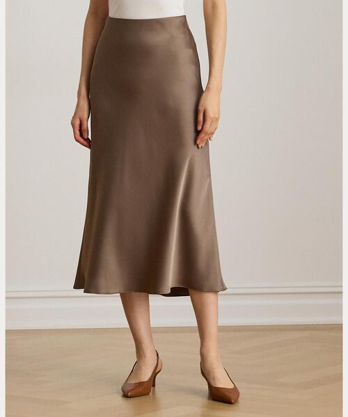 セール】サテン シャルムーズ ミディ スカート（スカート）｜LAUREN