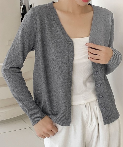 ロベルトコリーナ スタンドカラー ウール ニット カーディガン 50 グレー ロベルトコリーナ スタンドカラー ウール ニット カーディガン 50 グレー