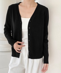 Flolia（フロリア）の「Vネック シンプル ニット カーディガン（カーディガン/ボレロ）」