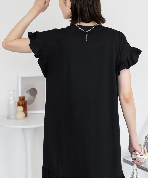 aity(アイティ)の「フレンチスリーブワンピース マキシ丈 ロング 綿100% 大きいサイズ 夏服(ワンピース・レディース・チャコール/ブラック/グレイッシュベージュ・M~L/LL~3L/4L~5L)」の18枚目の写真