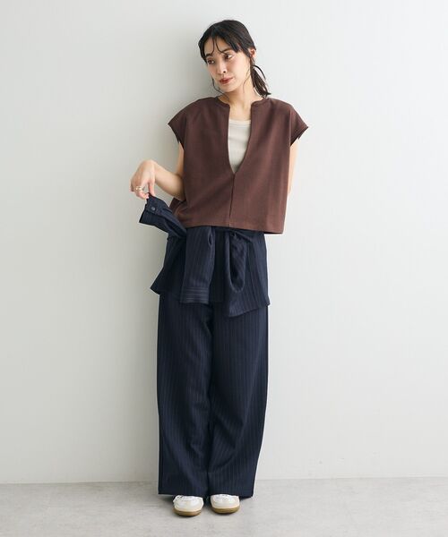 CRAFT STANDARD BOUTIQUE(クラフトスタンダードブティック)の「裏毛深Vベスト(ベスト・レディース・ブラック/ブラウン・FREE)」の22枚目の写真