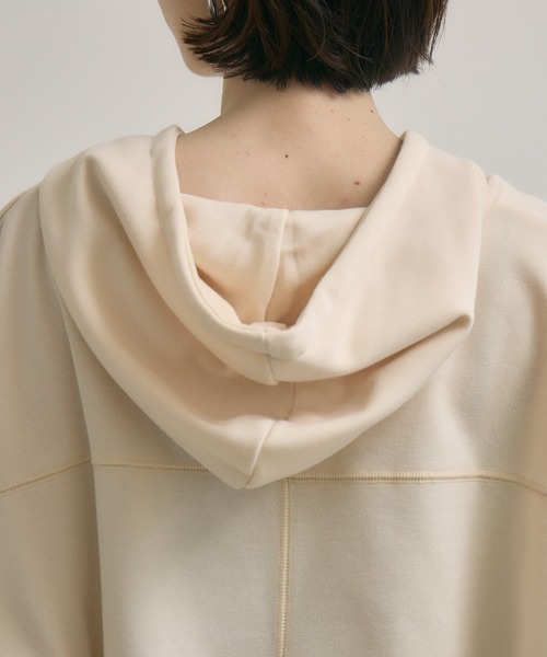 Paradise Picnic（パラダイスピクニック）の「ミニ裏毛フードベスト（ベスト・レディース・チャコールグレー/アイボリー・FREE）」の18枚目の写真