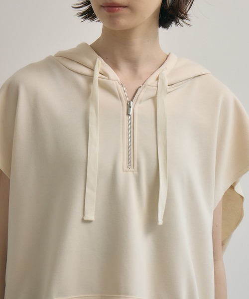 Paradise Picnic（パラダイスピクニック）の「ミニ裏毛フードベスト（ベスト・レディース・チャコールグレー/アイボリー・FREE）」の19枚目の写真