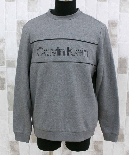 Calvin Klein(カルバン・クライン)の「CK アイコニック ロゴ パイピング クルーネック スウェットシャツ(スウェット・メンズ・グレー/ブラック/ホワイト・M/L/XL)」の15枚目の写真