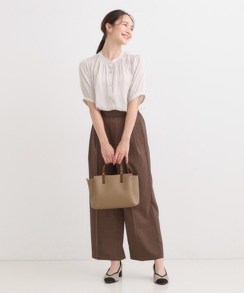 SHOO・LA・RUE（シューラルー）の「【軽量/2WAY】ふわっと軽い 3層ミニトート（トートバッグ・レディース・ブラウン系/ブラック/グレー系4・00）」の7枚目の写真