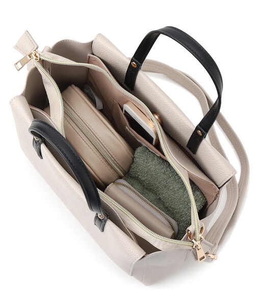 SHOO・LA・RUE（シューラルー）の「【軽量/2WAY】ふわっと軽い 3層ミニトート（トートバッグ・レディース・ブラウン系/ブラック/グレー系4・00）」の19枚目の写真