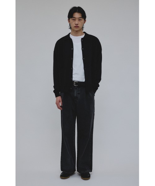 STYLEMIXER(スタイルミキサー)の「リブカラーニットカーディガン(カーディガン/ボレロ・メンズ・ブラック/カーキ・MEDIUM/LARGE)」の3枚目の写真