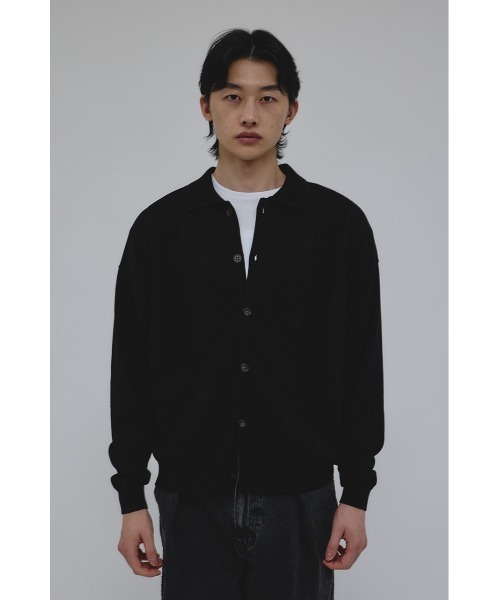 STYLEMIXER(スタイルミキサー)の「リブカラーニットカーディガン(カーディガン/ボレロ・メンズ・ブラック/カーキ・MEDIUM/LARGE)」の5枚目の写真
