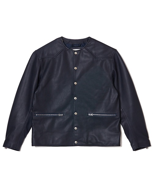CRIMIE(クライミー)の「LAMB LEATHER RIDERS CARDIGAN(ライダースジャケット・メンズ・ブラック/ネイビー・S/M/L/XL/XXL)」の2枚目の写真